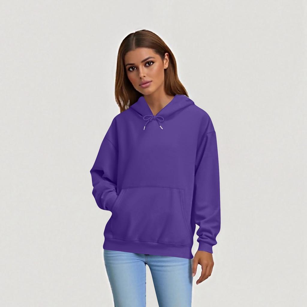 Женская Мода Повседневная Толстовка Длинный Рукав Однотонный Топ