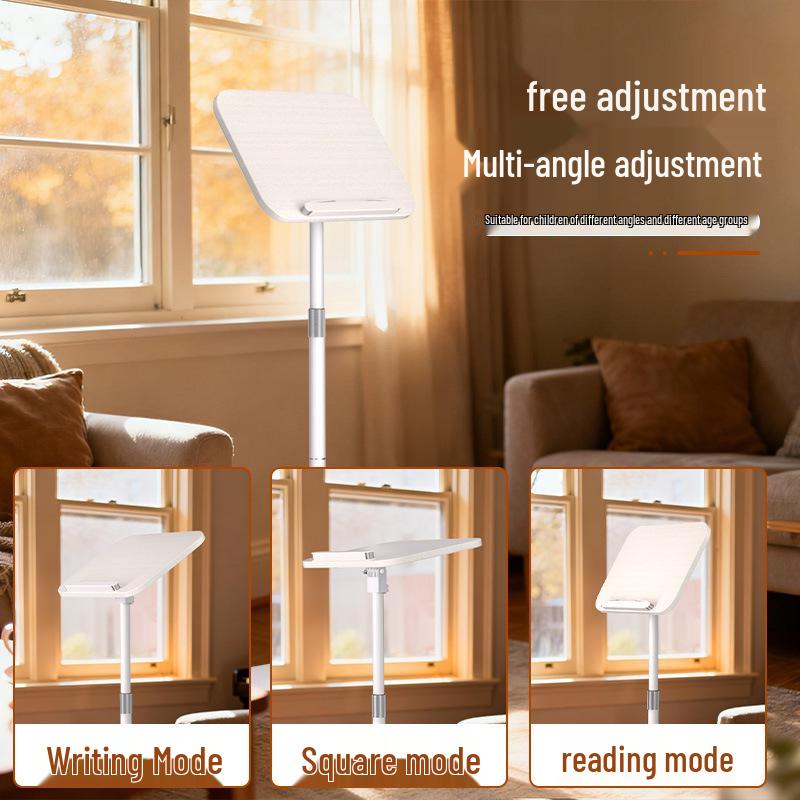 Регулируемая передвижная напольная стойка для ноутбука и планшета с книжной полкой и доской для рисования