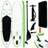 Set of Inflatable SUP Boards - vidaXL - Green and White - 330 X 72 X 10 Cm - 1 Seat - Inflatable