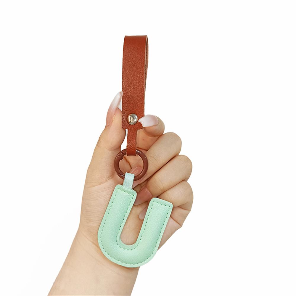 Creative PU Leather 26 Letter Keychains Fashion Alphabet Keyrings Handbag Ornaments Pendant Car Key Holder Accessories Gifts