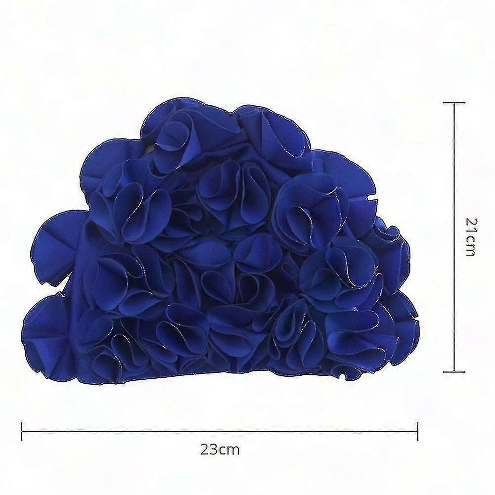 Women's Elastic Nylon Swimming Cap for Long Hair, Ear Protection, Sports Swim Hat for Outdoor Pool