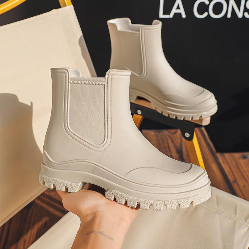 New Versatile Chelsea Short Tube TPE Rain Shoes Women's Rain Boots Martin Boots Non-slip Water Boots Rain Boots Adult Galoshes