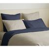 Complete Pack 6 Pieces Linen/Navy Reversible Duvet Cover for Bed 140 X 190 Cm