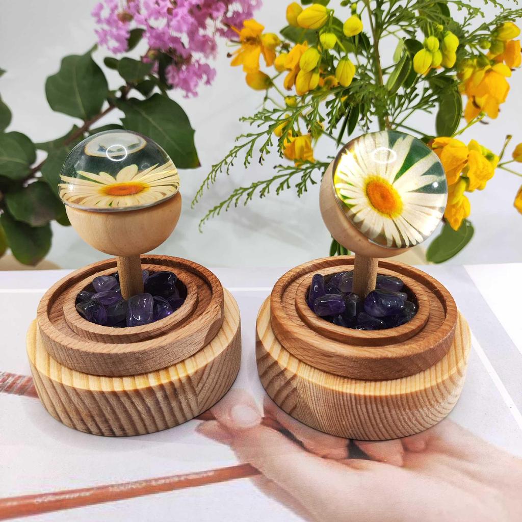 Фиолетовый диффузор эфирных масел «Ромашка» с клейким камнем, устанавливаемый в автомобиль