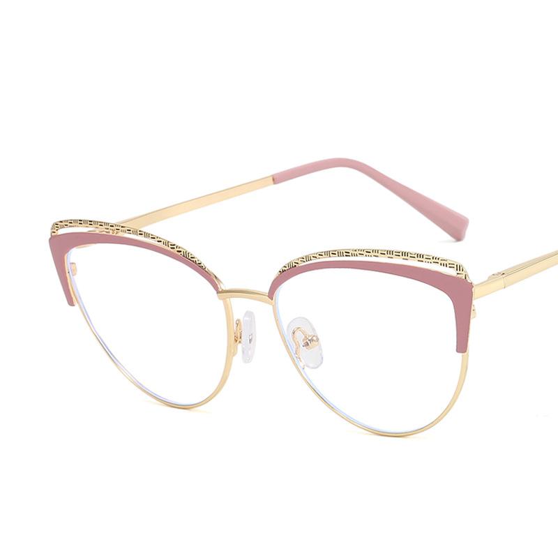 Женские студенческие повседневные очки для путешествий, анти-синий свет, модные индивидуальные художественные винтажные металлические простые очки «кошачий глаз»
