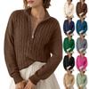 Women's Casual Half Zipper Knitted Sweater Solid Color Casual Loose Sweater