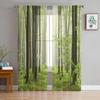 Прозрачные шторы Mountain Forest для украшения гостиной, оконные шторы для кухни, тюль, вуаль, органза, шторы