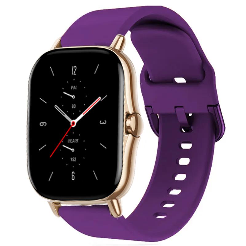 Спортивный ремешок для Amazfit GTS-GTR-4-3-2-2e-Mini-Pro-stratos 2 3, силиконовый ремешок для часов Correa Amazfit bip-US-3-pro 20 мм 22 мм