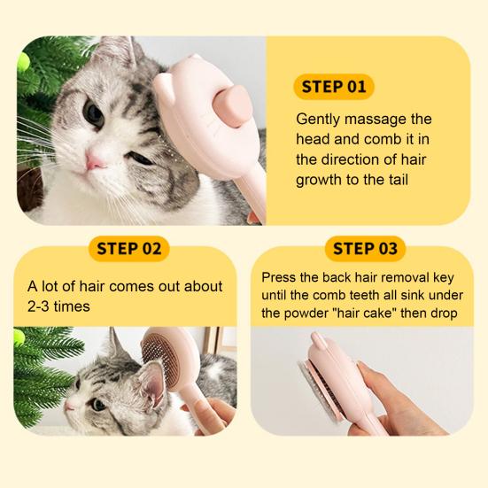 Pet Slicker Brush Self Cleaning Shedding Brush Cat Floating Hair Removal Massage Comb Pet Grooming Accessory for Dogs Cats