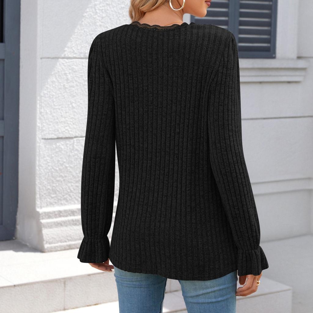 Женские рубашки с длинным рукавом, кружевные топы, деловая повседневная осенняя модная одежда, трикотажные блузки