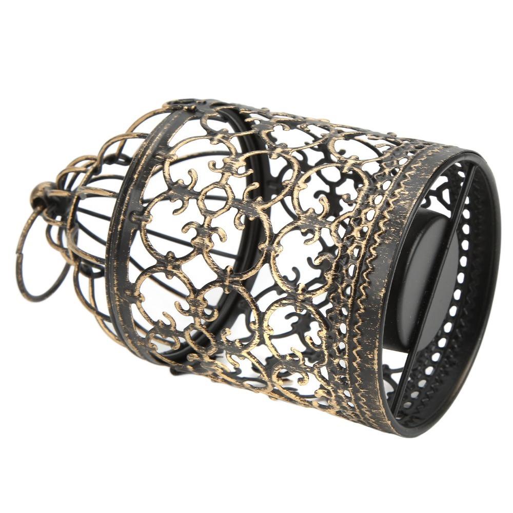 Brush Gold Vintage Candle Holder European Retro Hanging Candle Lantern Party Ambience