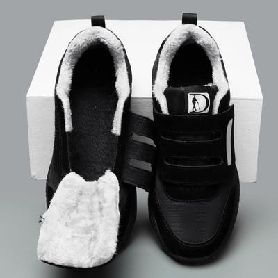 Мужские и женские зимние туфли для ходьбы, удобные при вальгусной деформации, нескользящие, с мягкой подошвой и теплой вельветовой подкладкой