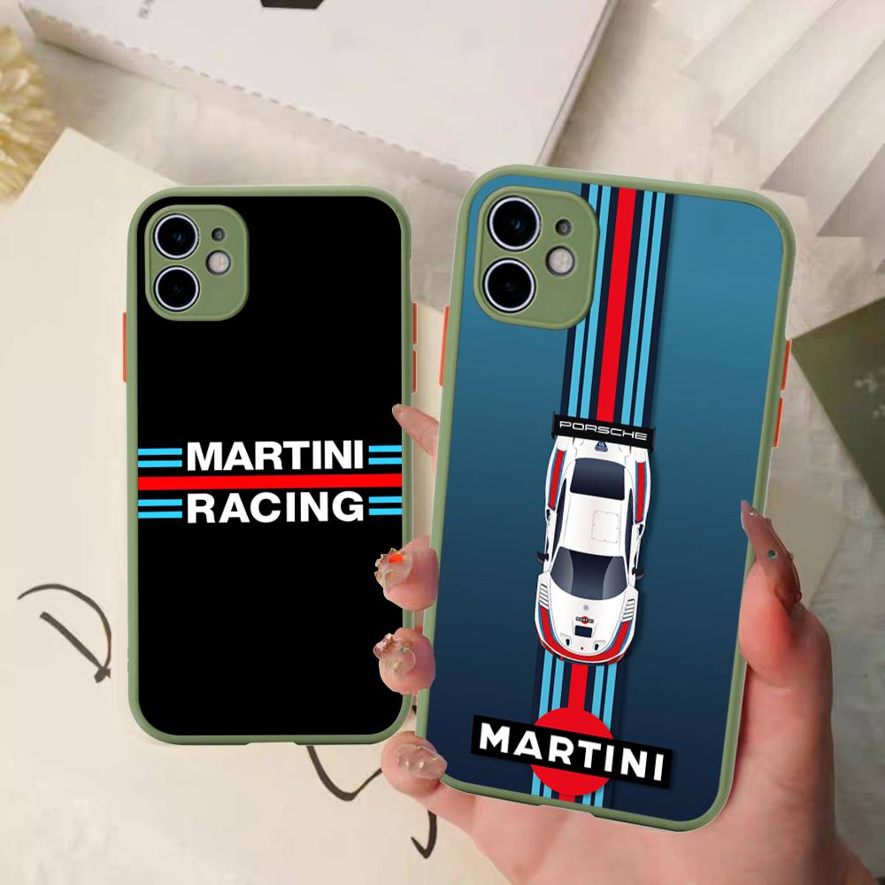 M-Martini Racing Чехол с горизонтальной полосой, матовый, защитный, для iPhone 16 15 14 13 12 11 Pro Max X XS MAX