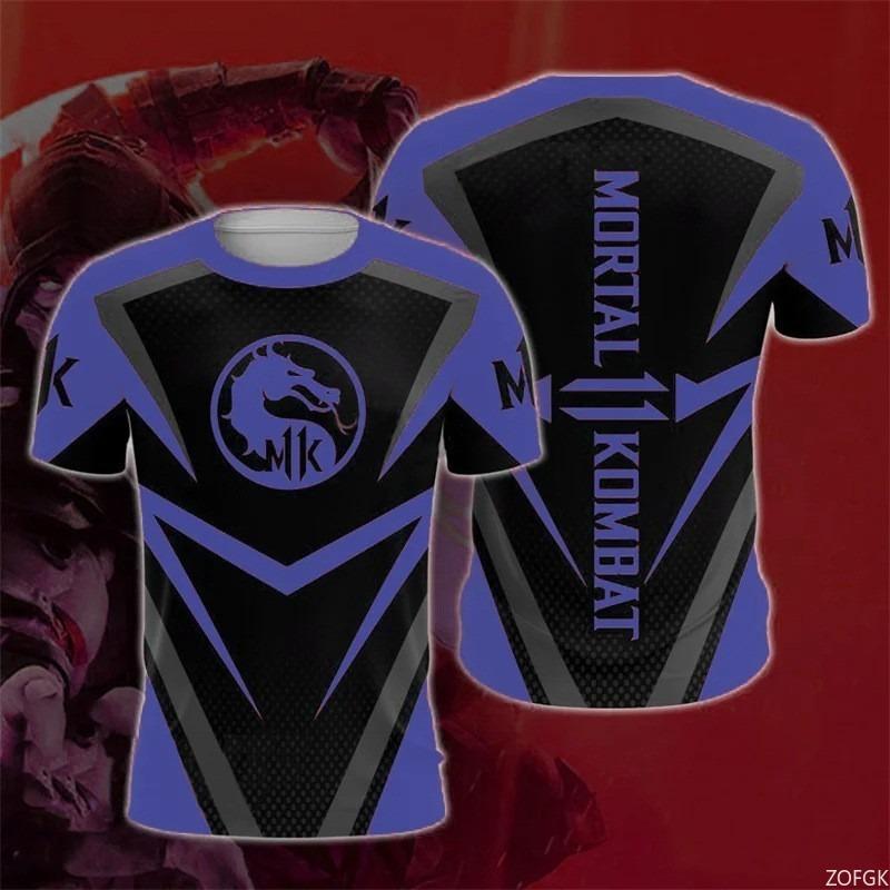 Классическая игра Mortal Kombat Элементный узор 3D Цифровая печать Футболка Топ Косплей Аниме Гоночный костюм