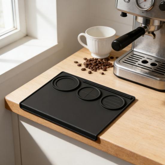 Коврик для темперирования эспрессо Нескользящий силиконовый коврик для темпера кофе Термостойкая подставка для темперирования бариста для столешницы эспрессо-машины