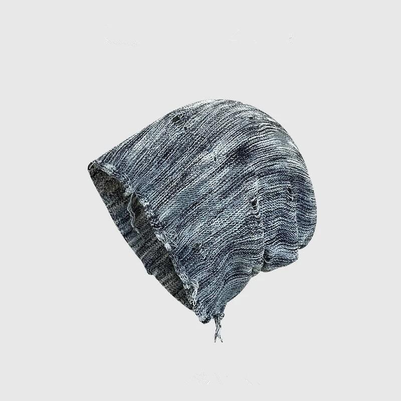 Пустошь ветер постепенное изменение вязание отверстия ворс шапка женская весна и лето улица ретро ленивый ветер тай-дай универсальный послеродовой холодный шапка