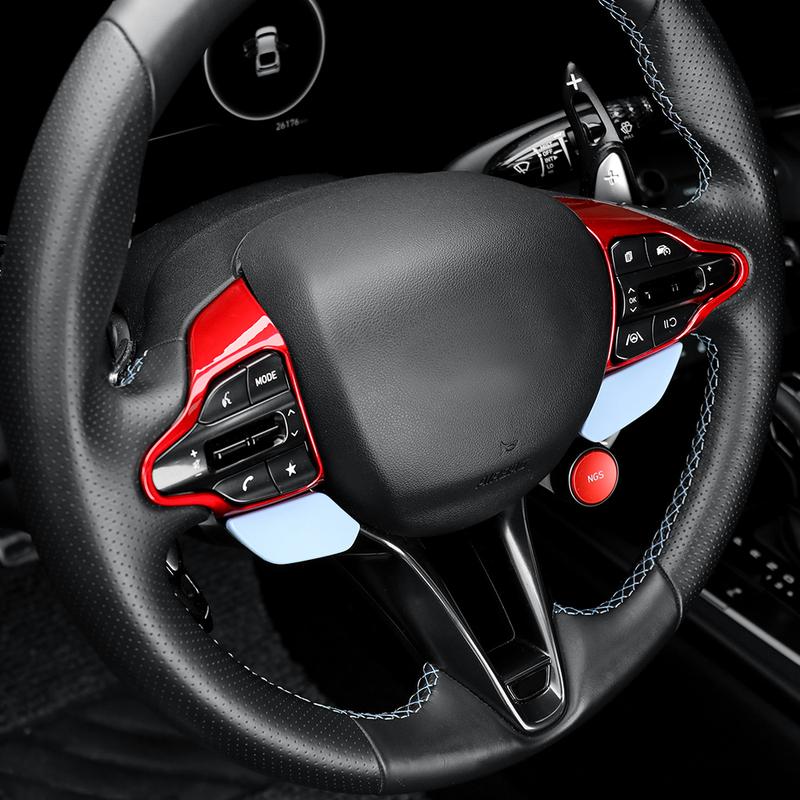 For Hyundai Veloster JS N 2019-2023 i30 N /CN7 N 2024 2025 Car Steering Wheel Button Frame Chin Decoration Cover Trim