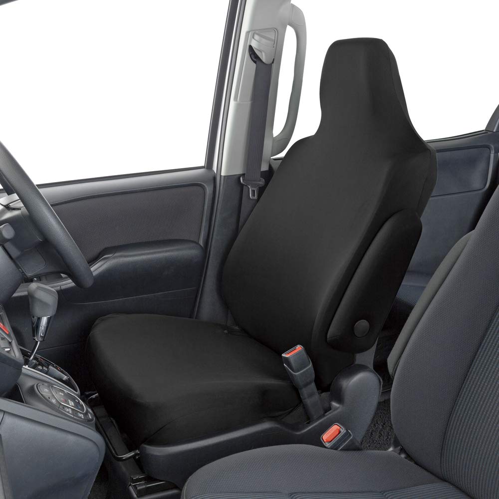 Bonform 4040-10BK Чехол на сиденье, Тонкая вязка, Легкий/Обычный автомобиль, Стираемый, Водоотталкивающий, Эластичная ткань, Передний-1, Черный