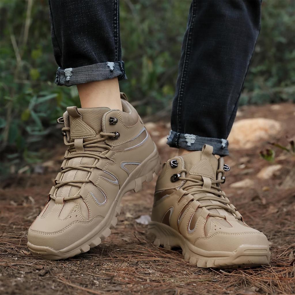 Треккинговые ботинки для альпинизма стильные походные уличные песок см [MERPHINE] мужские, ботинки с высоким голенищем, обувь, обувь, со средним голенищем, для кемпинга, для начинающих,