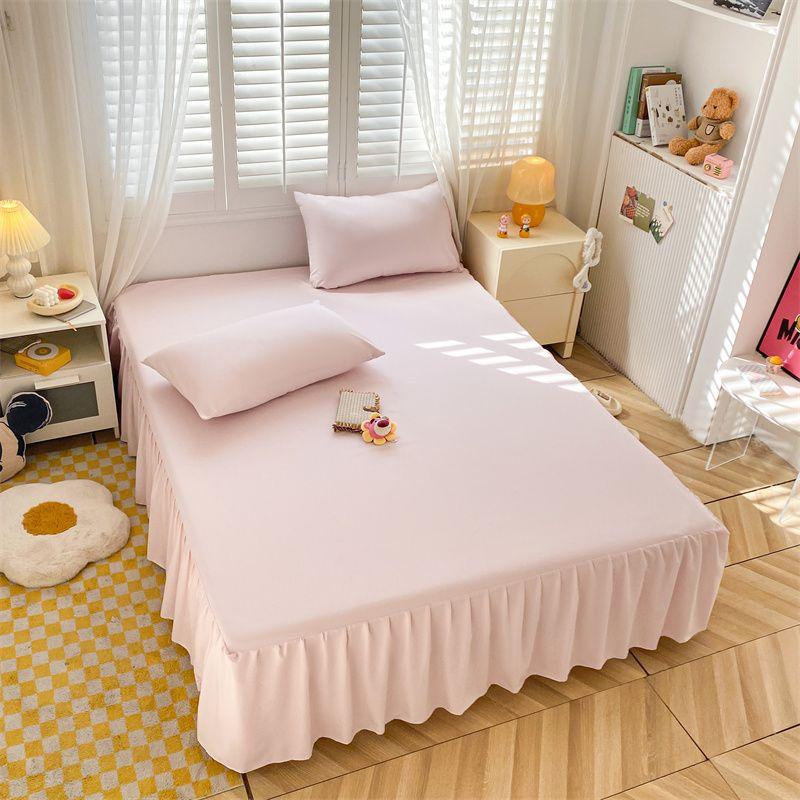 Подзор для кровати Простой, модный, современный, приятный для кожи, пыленепроницаемый, удобный, для спальни, защитный чехол для кровати, корейские простыни