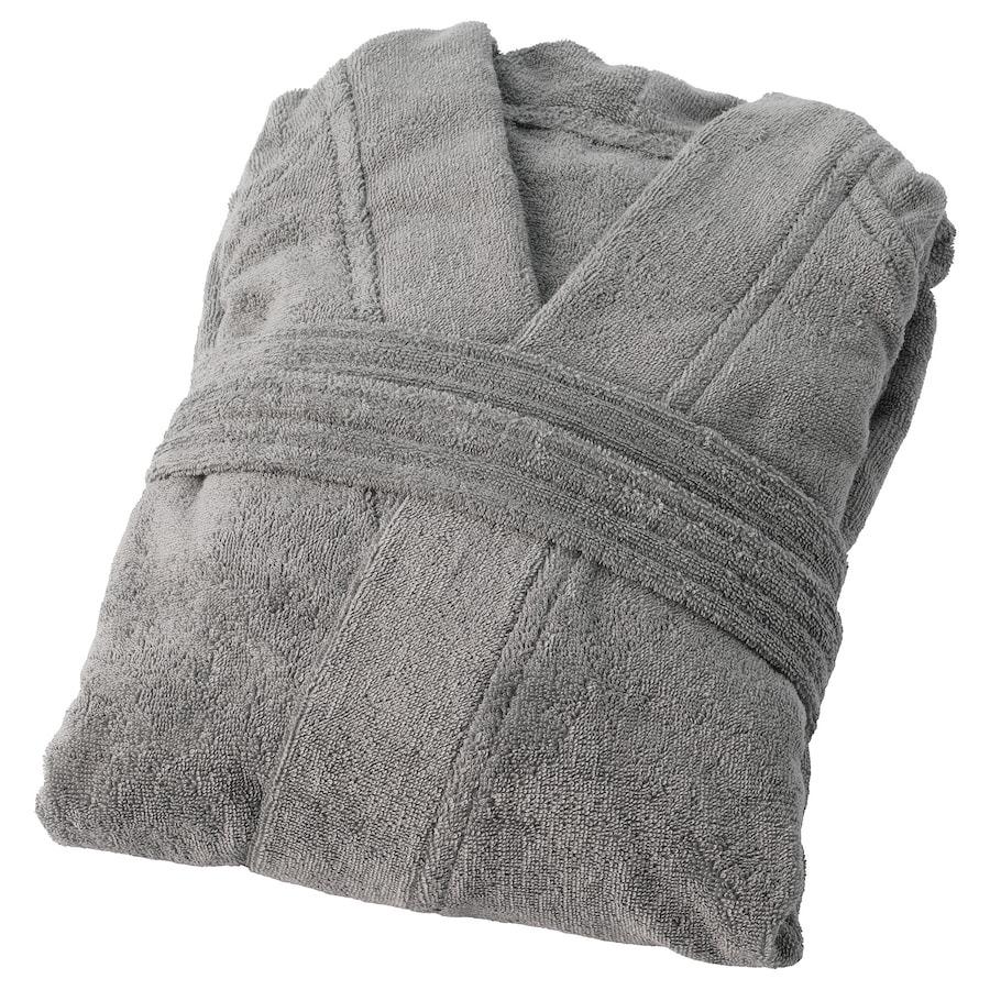 Банный халат серый (размер L/XL), ROCKAN Bath Robe Grey (size L/XL), IKEA