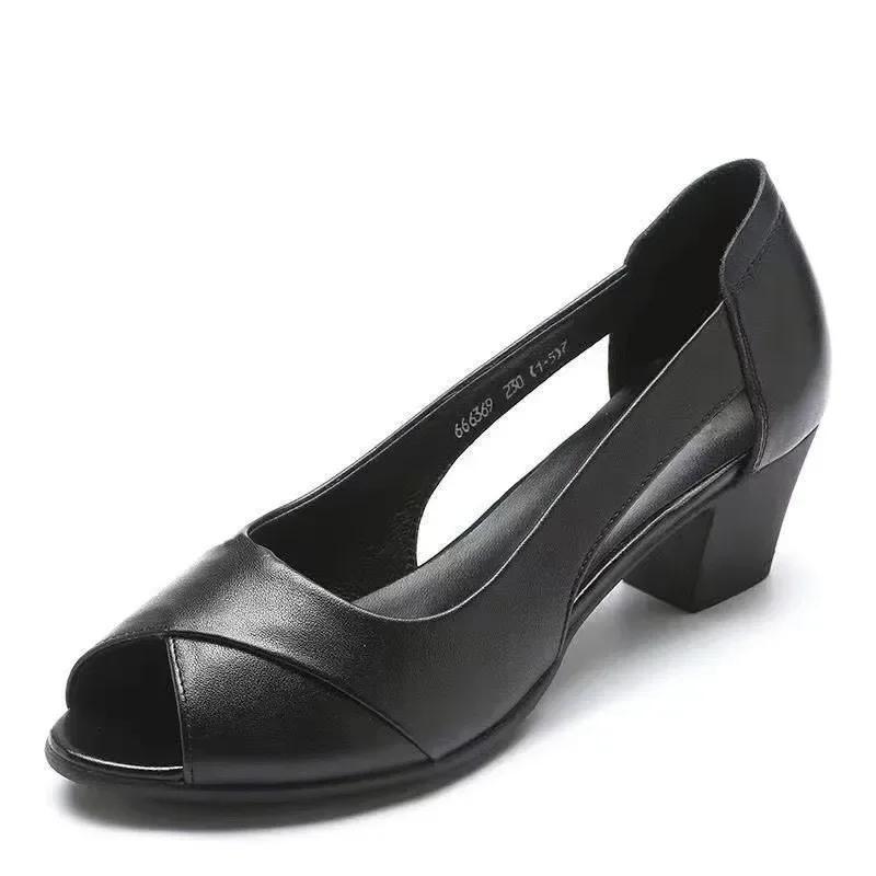 Мода 2024 года. Высококачественная женская обувь. Женские босоножки с открытым носком. Модные неглубокие босоножки для офиса и карьеры. Новые босоножки с открытым носком на каблуке. Zapatos.