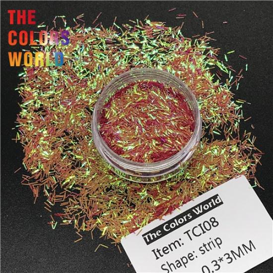 TCT-199 перламутровые переливающиеся цвета 0,3*3 мм мишурная полоска короткая планка для украшения ногтей гель для ногтей блестки для тела ручная работа