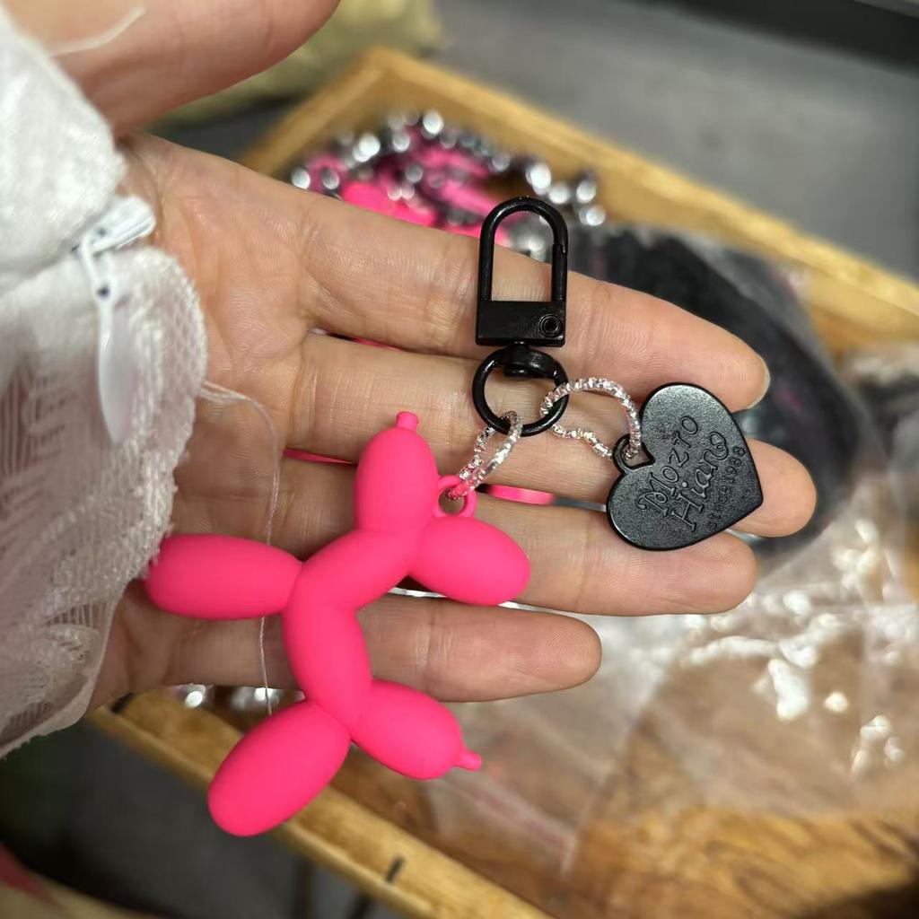 Fashion Keychain Punk Y2K Balloon Dog Keychains for Women Bag Pendant Jewelry Trinket Girl's Car Key Ring Key Chain Accessories