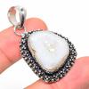 Agate Geode Slice Handmade 925 Sterling Silver Gift Pendant 1.89" C6k48