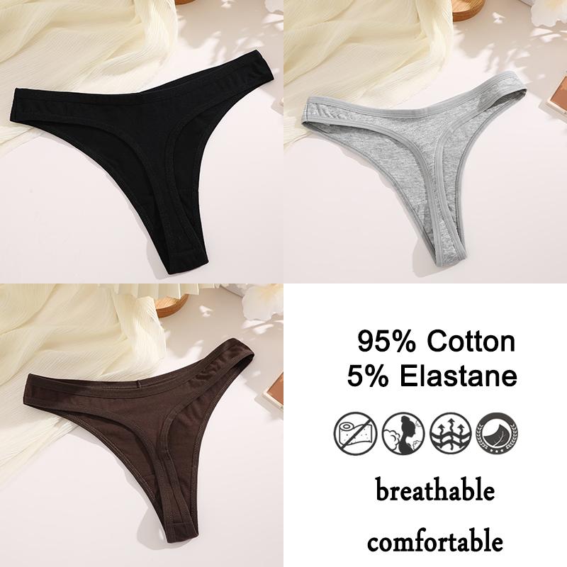 3шт/комплект хлопковые трусики стринги женские трусики сексуальное нижнее белье женское нижнее белье стринги для женщин однотонные интимные трусики