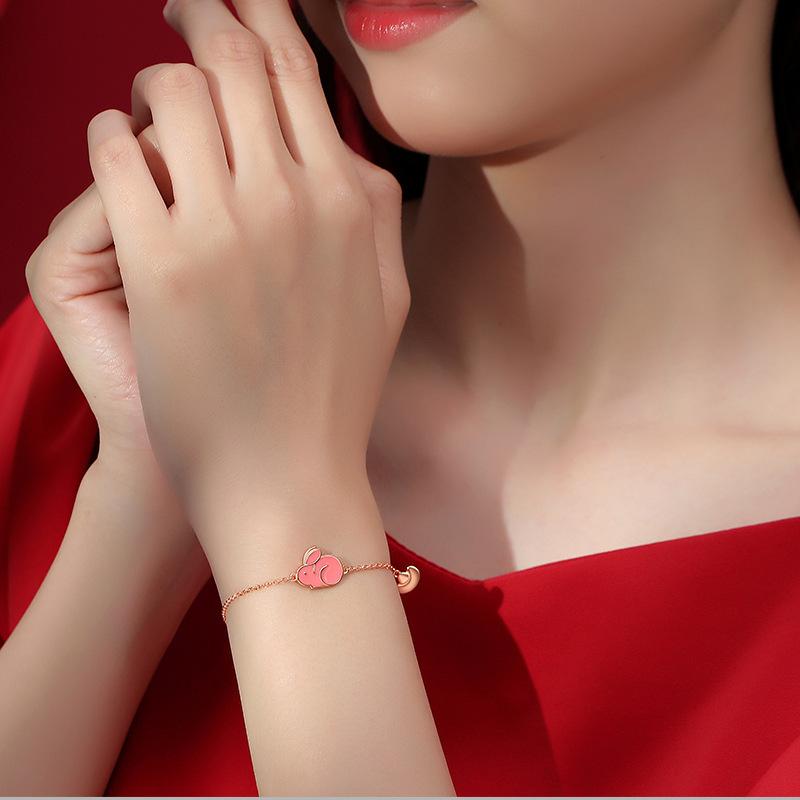 Feel Warm Cute Rabbit Ingot Bracelet Girl Ins Niche Original Design New Life Birthday Gift