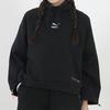 Puma Повседневный свободный пуловер с воротником-стойкой, женские топы, черный 530299-01