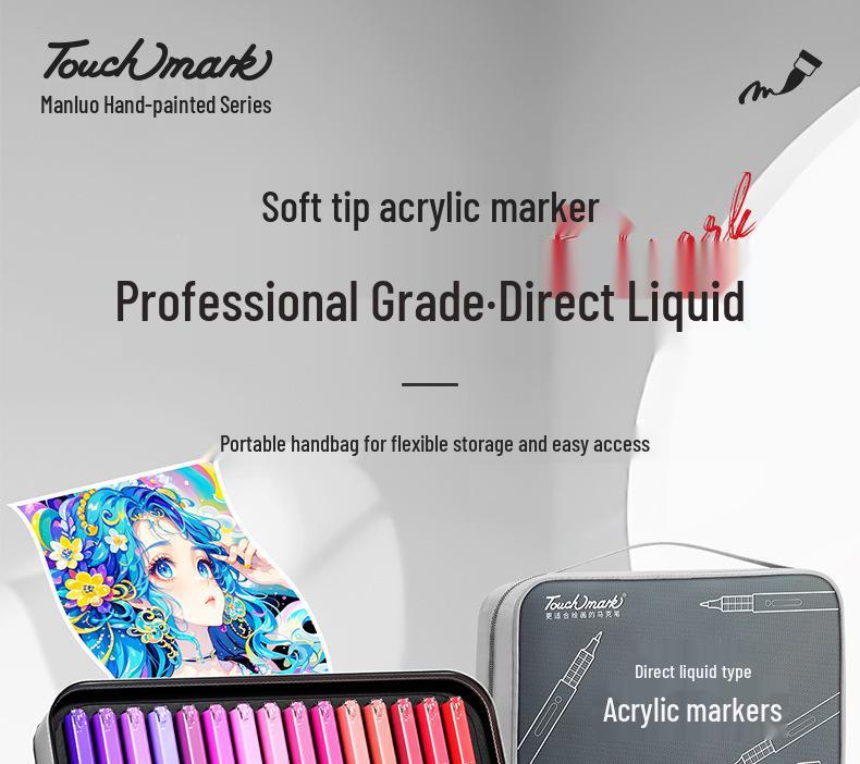 Acrylic Soft-Tip Marker for Elementary Students - Opaque, Blendable, Washable