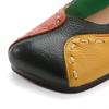 New Handmade Cow Leather Shoes Women's Luxury Vintage Loafer Woman Patchwork Square Toe Flats Ladies Shallow Slip On Moccasins
