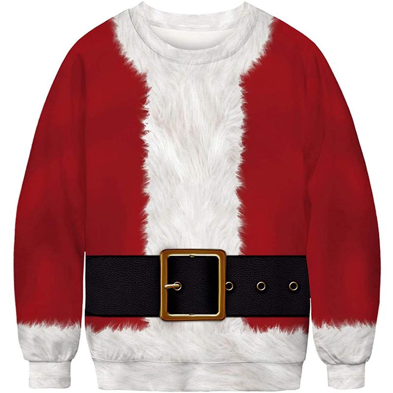 2023 Christmas Digital Printing Funny Pattern Round Neck Sweater Couple Sweater