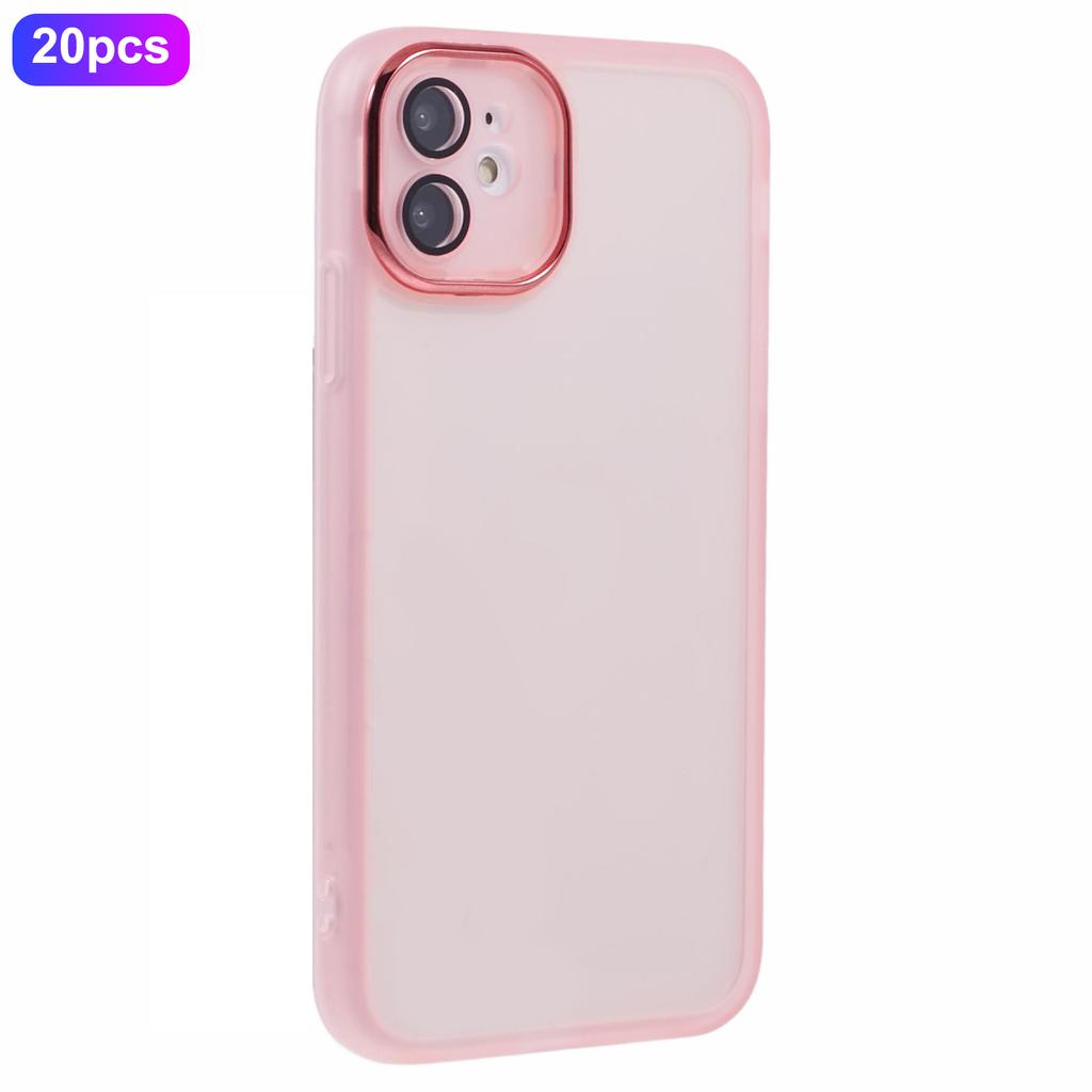 Bulk Purchasing 20Pcs For iPhone 12 Case Electroplated Camera Frame TPU Phone Cover Precise Cutouts