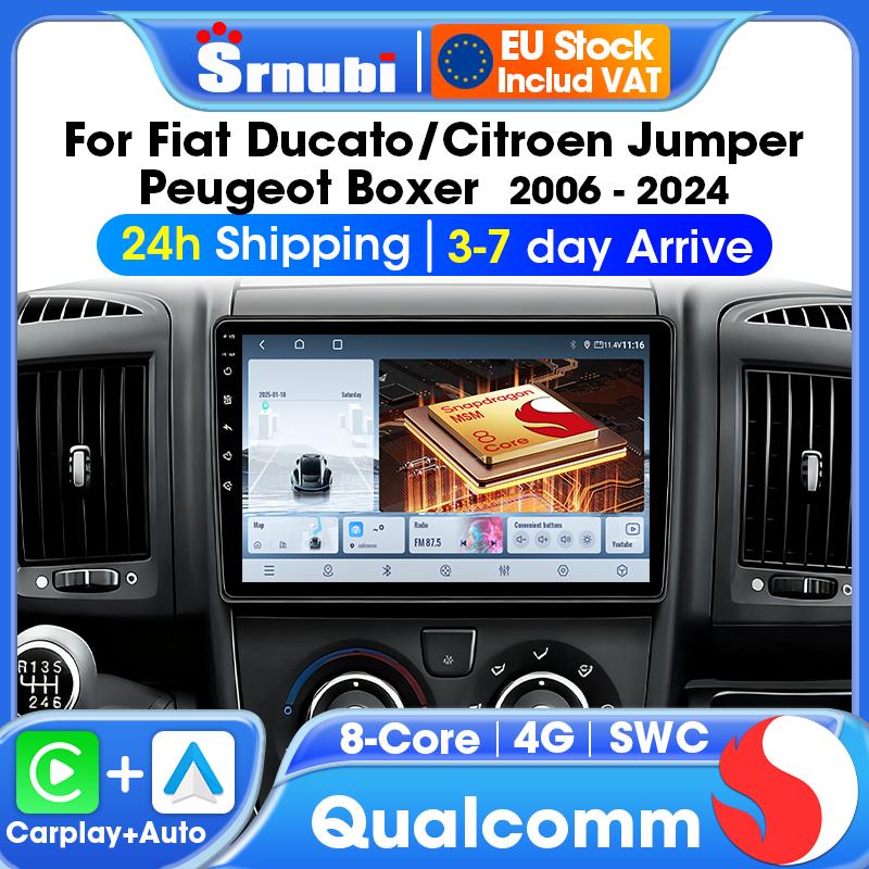 Android pour Fiat Ducato Peugeot Boxer citroën Jumper 2006-2022 Carplay Auto autoradio lecteur multimédia écran de Navigation GPS