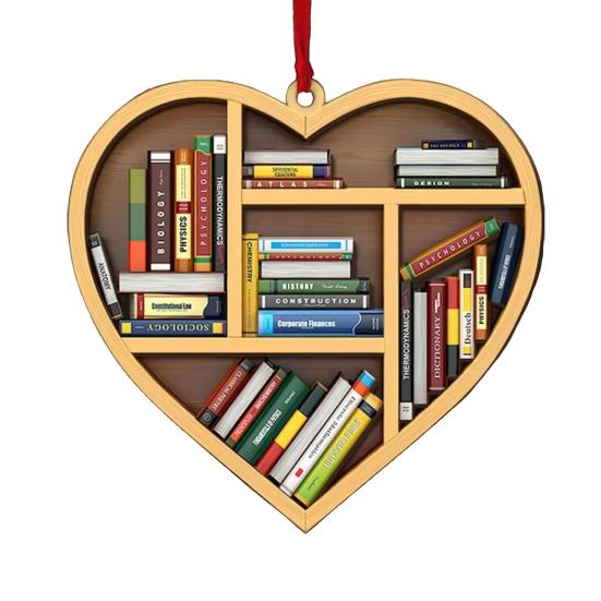 Reading Vintage Book Christmas Ornament Acrylic Craft Colorful Stacked Book Hanging Ornament Christmas Tree Decorative Props Holiday Party Home