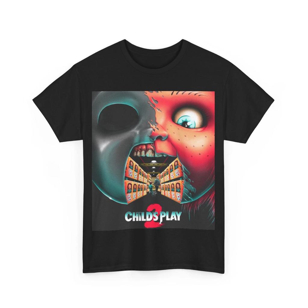 Child’s Play 2 1990 Movie Chucky Horror 100% Cotton T-shirt Mens Tees Top Unisex Heavy Cotton Tee