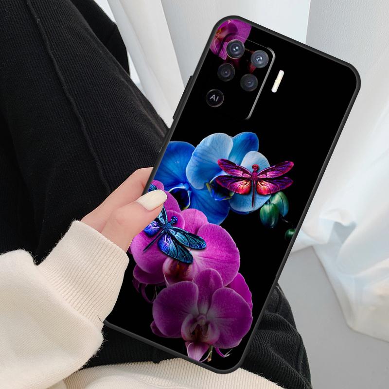Colorful Dragonfly Case For Oppo A17 A57 A77 A40 A78 A54 A74 A94 A76 A16 A96 A18 A60 A80 A38 A58 A98 A15 A5 Pro