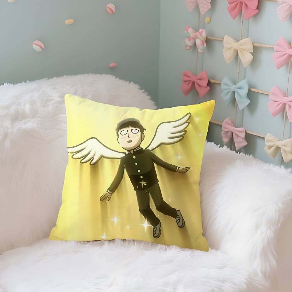 Anime MmOBPSYCHO Kawaii Throw Pillow Covers Pattern Cushion Cover Suitable For Sofa Bedroom Car Pillow Cover