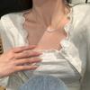 Модное жемчужное ожерелье: Цепочка на ключицу из высококачественной титановой стали для женщин