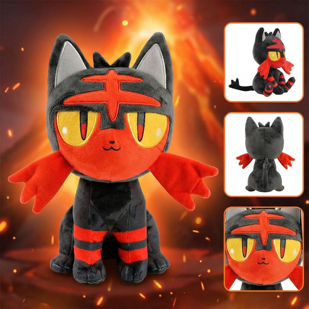 Cute Litten Plush Toy Anime Stuffed Doll Kawaii Cartoon Figure Kids Birthday Christmas Gift Room Decor