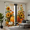 2 шт. HD Осенний фестиваль урожая Подсолнух цветочный горшок тыква декоративная занавеска Желтая завязка цифровая печать занавеска Home Decora