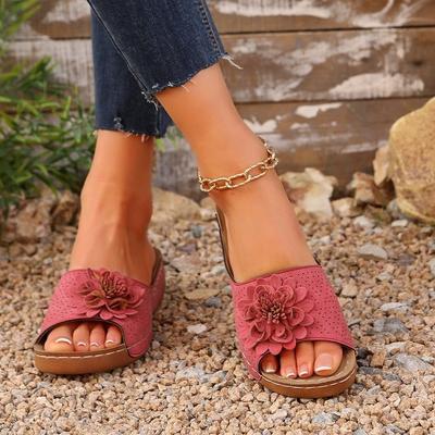 Женская обувь больших размеров из импортных товаров 2025 года, весна-лето, новинка 2025 года, тапочки с открытым носком и наклонным каблуком, женские сандалии европейского и американского производства