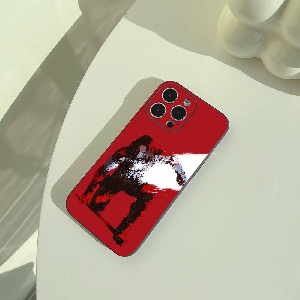 B-Bucky- Barnes Winter -S-Soldier Phone Case For iPhone 17,16,15,14,13,12,11Pro Max, Lightweight and practical Soft Black Cover