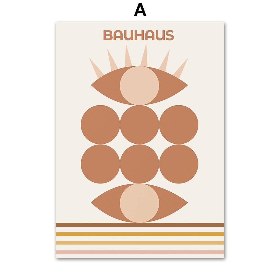 Красочные Баухаус Геометрия Круглая линия Радужные постеры и принты настенная живопись на холсте для гостиной декоративные картины