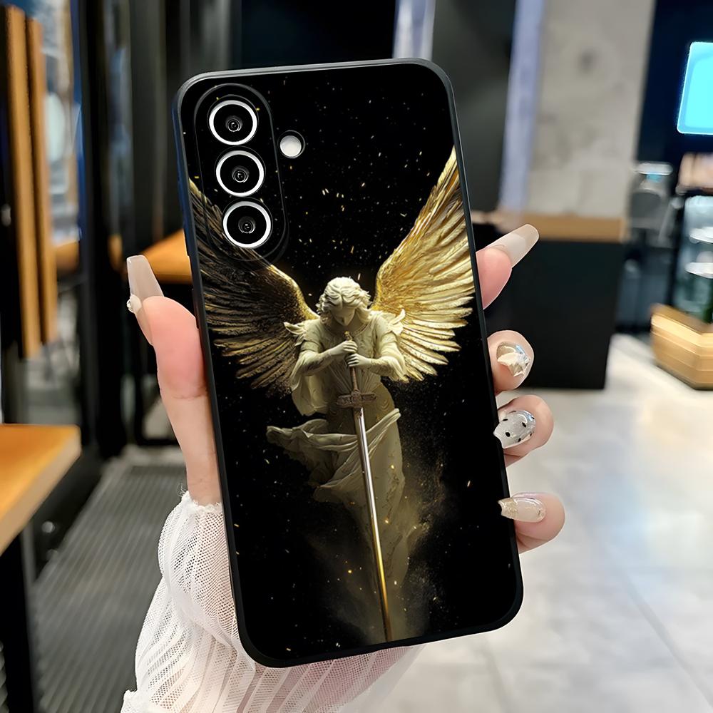 Чехол для телефона 'Крест Архангела Михаила' для Samsung A25 A13 A33 5G A54 A36 A35 A56 A52 A14 Ударопрочный Мягкий Чехол