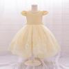 "Girls Bow Princess Dress with Flying Sleeves, Tutu Skirt, and Tail - Stylish Flower Girl Wedding Dress"