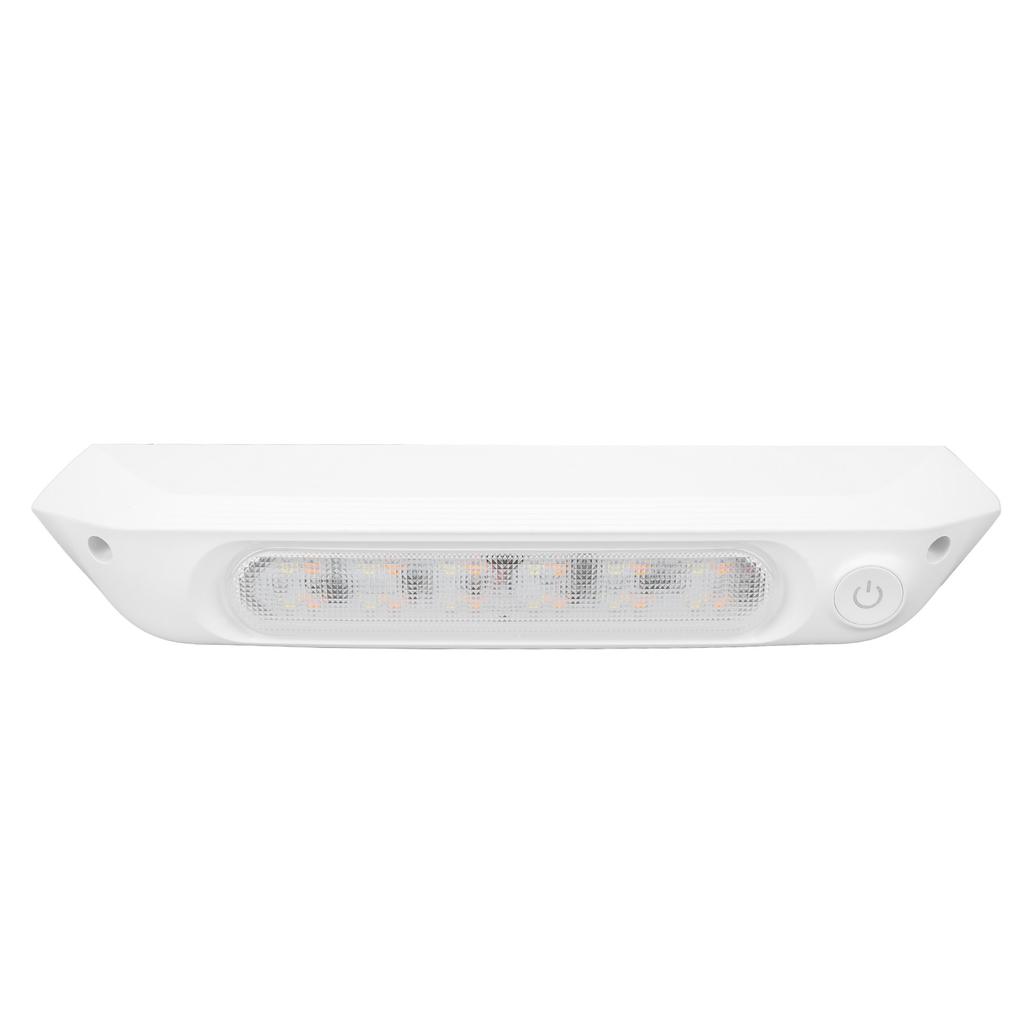 Dual Color LED Awning Light RV Porch Light 8W Waterproof Utility Strip Light for Yacht Caravan White Shell